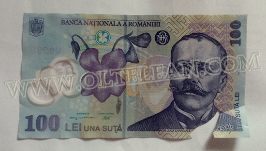 bancnota 100 ron bancomat